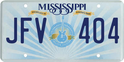 MS license plate JFV404