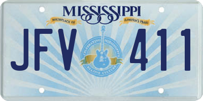 MS license plate JFV411