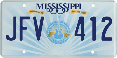 MS license plate JFV412