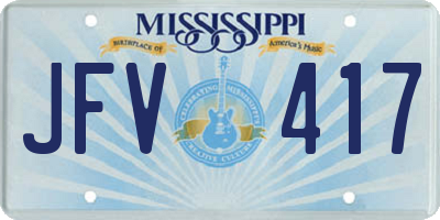 MS license plate JFV417