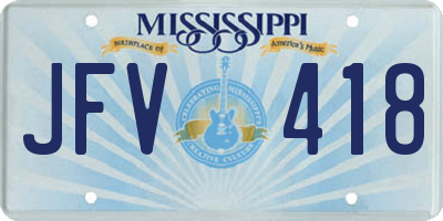 MS license plate JFV418