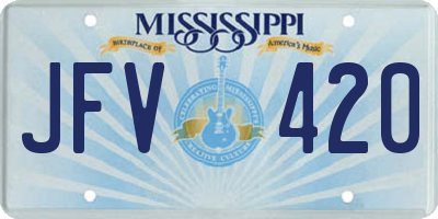 MS license plate JFV420