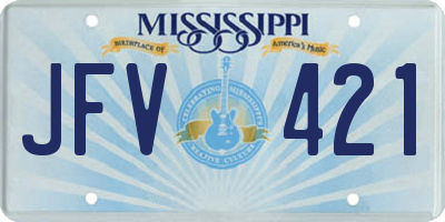 MS license plate JFV421