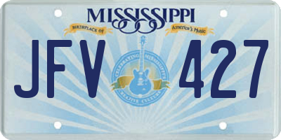 MS license plate JFV427
