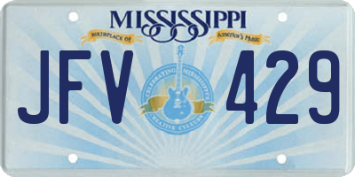 MS license plate JFV429
