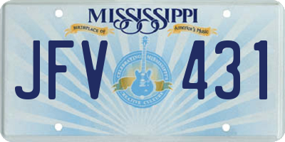 MS license plate JFV431