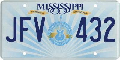 MS license plate JFV432
