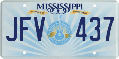 MS license plate JFV437