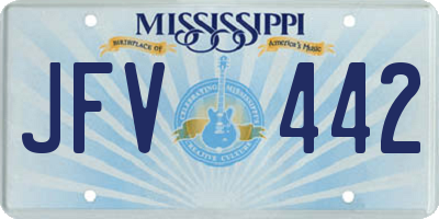 MS license plate JFV442