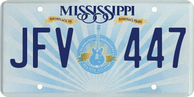 MS license plate JFV447