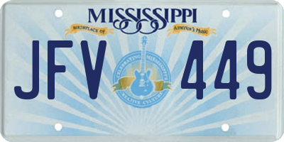 MS license plate JFV449