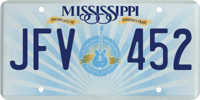 MS license plate JFV452