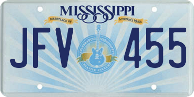 MS license plate JFV455
