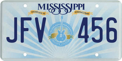 MS license plate JFV456