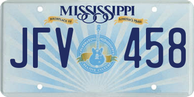 MS license plate JFV458