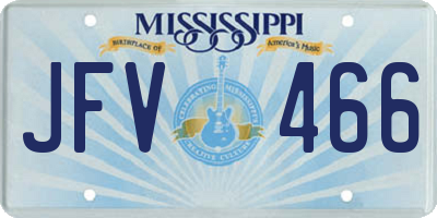 MS license plate JFV466
