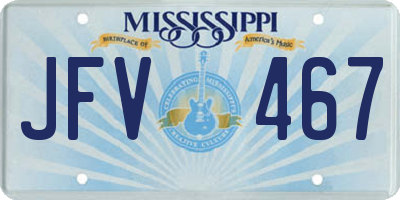 MS license plate JFV467
