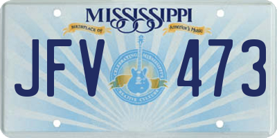 MS license plate JFV473
