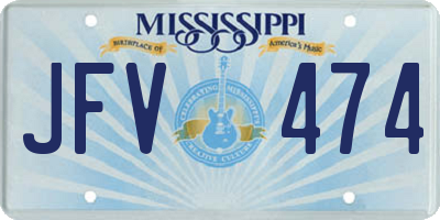 MS license plate JFV474