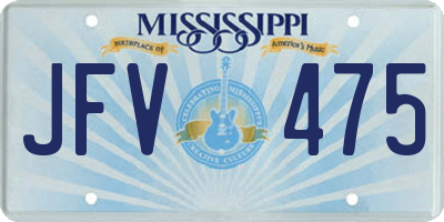 MS license plate JFV475