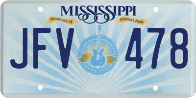 MS license plate JFV478
