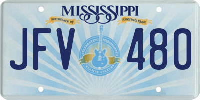 MS license plate JFV480