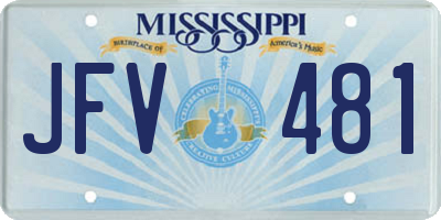 MS license plate JFV481