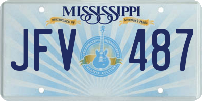 MS license plate JFV487