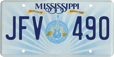 MS license plate JFV490