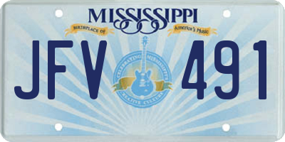 MS license plate JFV491