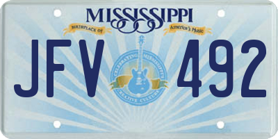 MS license plate JFV492