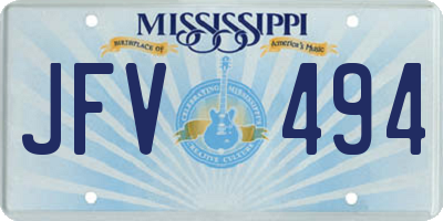 MS license plate JFV494