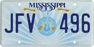 MS license plate JFV496