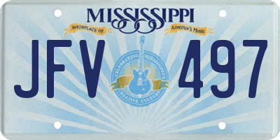 MS license plate JFV497