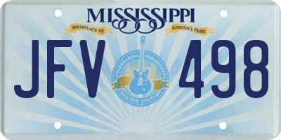 MS license plate JFV498