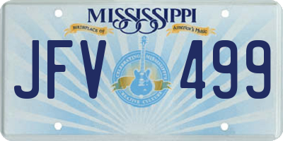 MS license plate JFV499