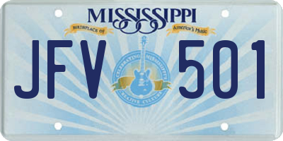 MS license plate JFV501