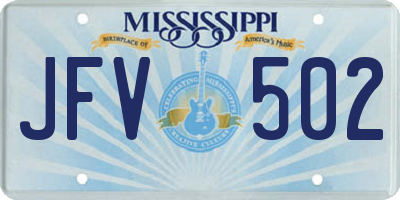 MS license plate JFV502
