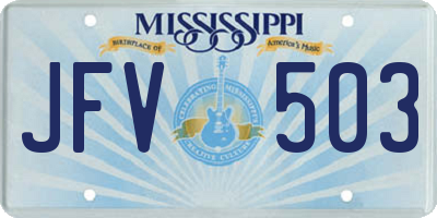 MS license plate JFV503