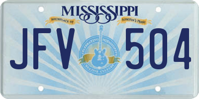 MS license plate JFV504