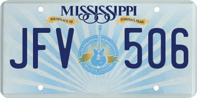 MS license plate JFV506