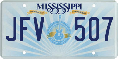 MS license plate JFV507