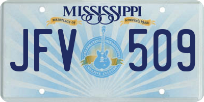 MS license plate JFV509