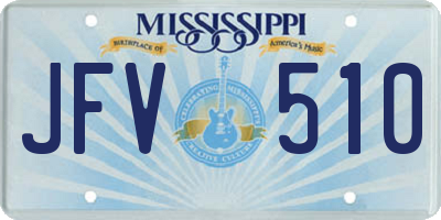 MS license plate JFV510