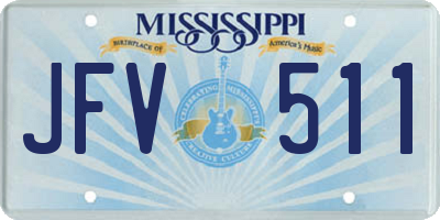 MS license plate JFV511