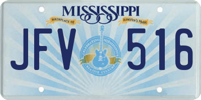 MS license plate JFV516