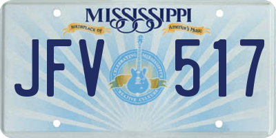 MS license plate JFV517