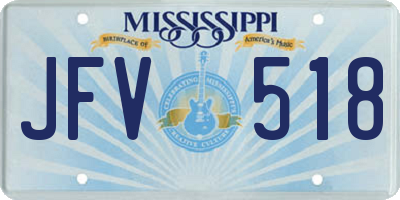 MS license plate JFV518