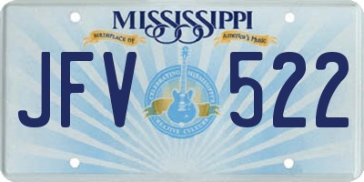 MS license plate JFV522