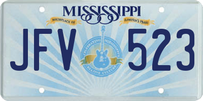 MS license plate JFV523